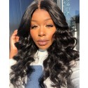 Human Hair Lace Front Wigs for Black Women,Pre Plucked Loose Wave Wavy 18 inch Lace Front Wigs for Sales Online,Natural Color Indian Remy Hair,150% Density 