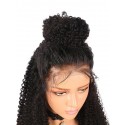 Human Hair Wigs for Black Women Natural Looking Pre Plucked Glueless Kinky Curly 360 Lace Front Wigs with Baby Hair 20 inch High Ponytail and Updo