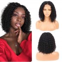 Beautyhairwigs 100% Human Hair Lace Front Wig Indian Remy Hair Kinky Curly Natural Color  (LFW4008)