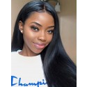Beautyhairwigs Pre-Plucked Silky Straight 360 Lace Wigs 6 Inches Deep Part Space 150% 180% Density, Indian Remy Hair 