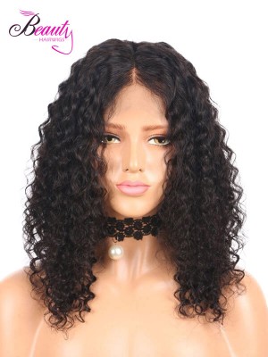 Beautyhairwigs Brazilian Virgin Hair Wigs Water Wave Human Hair Lace Front Bob Wig Middle Parting 130% 150% 180% Density (LFW4006)