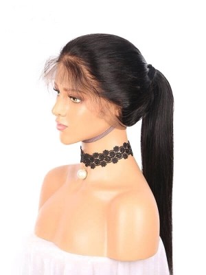 Cheap Human Hair Wigs for Sale,Glueless Pre Plucked 360 Lace Frontal Wigs for Black Women,Beginners Friendly High Ponytail and Updo,Silky Straight Indian Virgin Hair Wigs 20 inch 150% Density